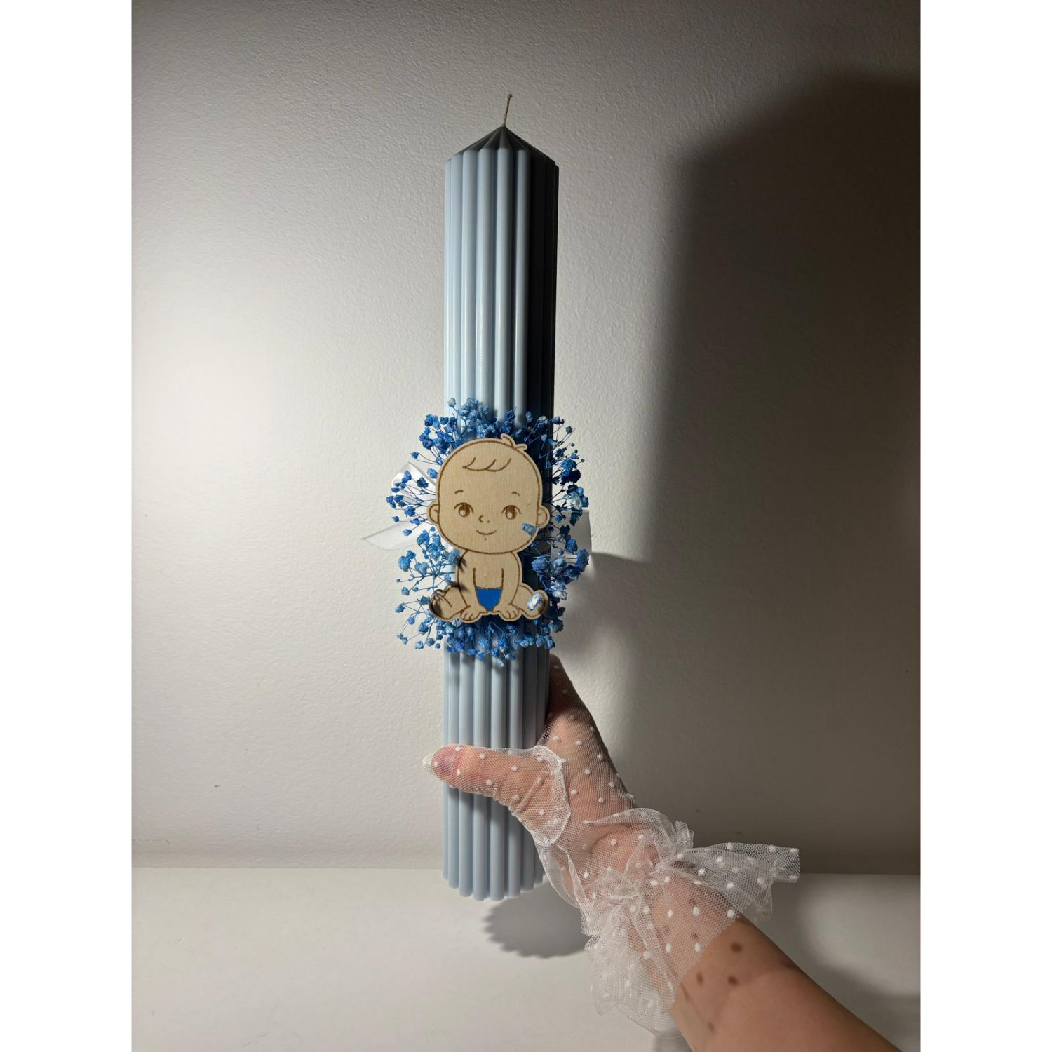 lumânare botez băiețel